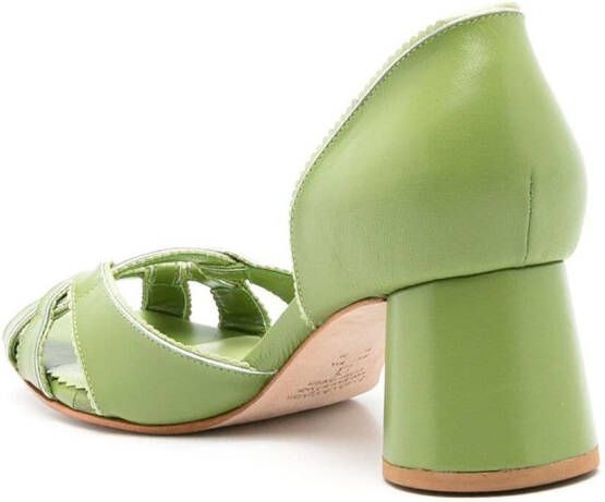 Sarah Chofakian multi-way strap heeled sandals Green