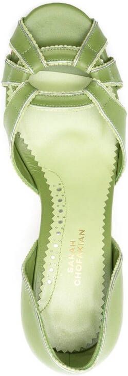 Sarah Chofakian multi-way strap heeled sandals Green