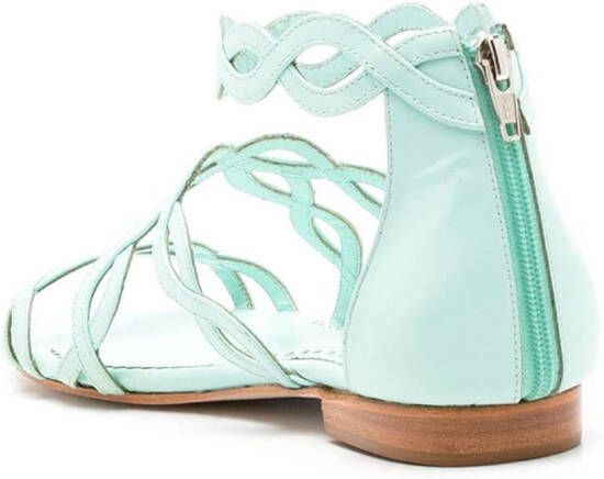 Sarah Chofakian Naomi leather flat sandals Blue