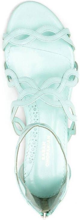Sarah Chofakian Naomi leather flat sandals Blue