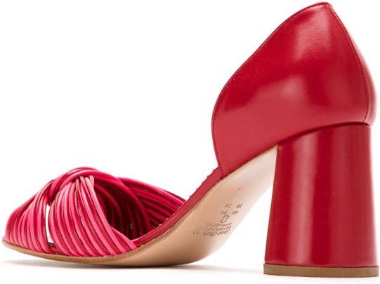 Sarah Chofakian neon leather pumps Red