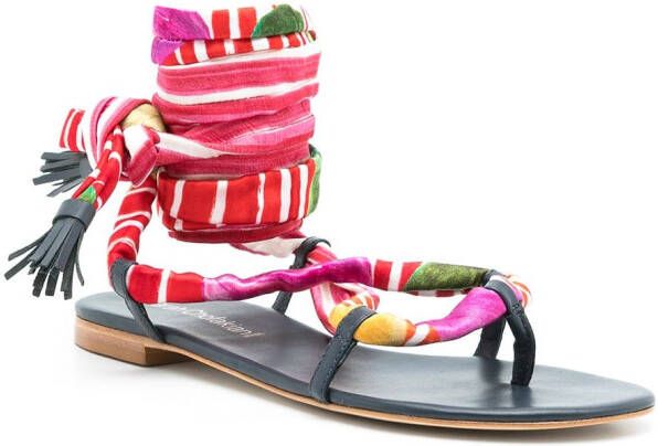 Sarah Chofakian Ocean flat sandals Blue