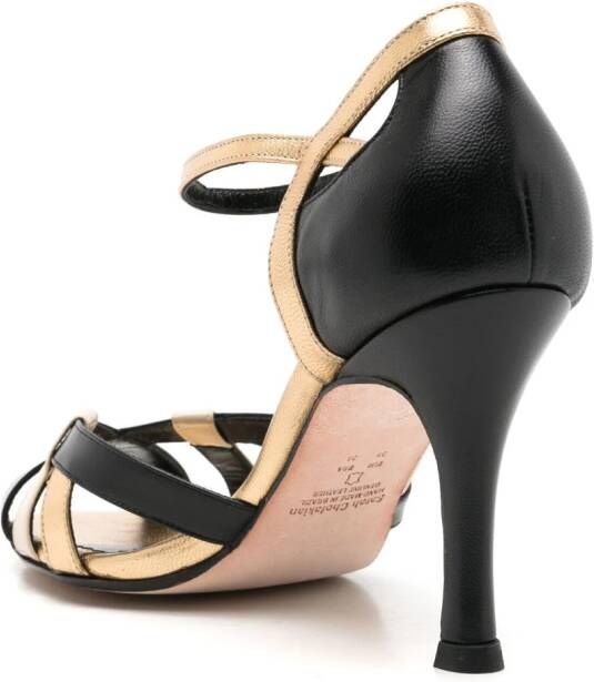 Sarah Chofakian Olga 75mm metallic sandals Black