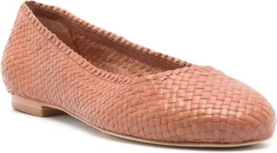 Sarah Chofakian Orly woven ballerina shoes Brown