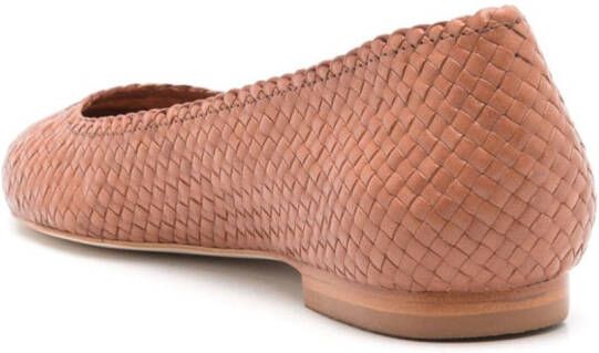 Sarah Chofakian Orly woven ballerina shoes Brown