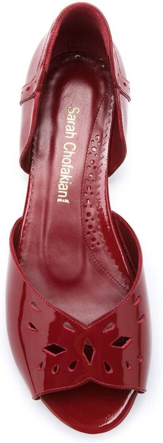 Sarah Chofakian patent leather ballerinas Red