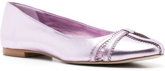 Sarah Chofakian Pati leather ballerina shoes Pink