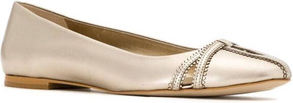 Sarah Chofakian Pati metallic ballerinas Silver