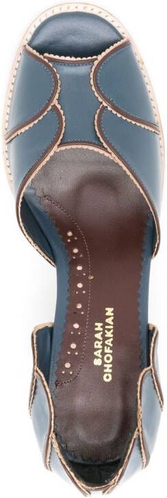 Sarah Chofakian Pattrice 65mm scallop-edge sandals Blue