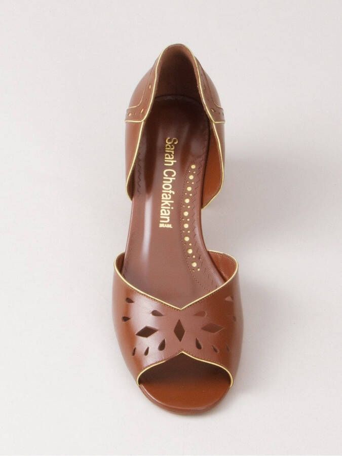 Sarah Chofakian Pierre leather sandals Brown