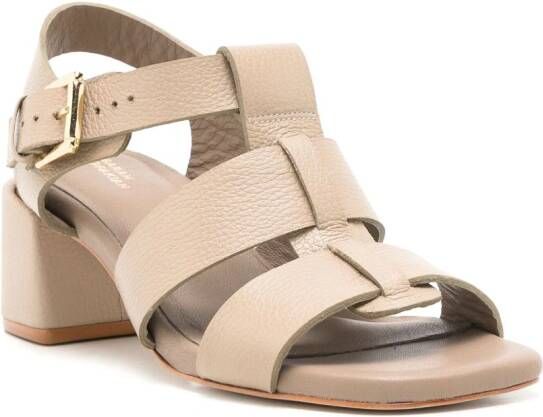 Sarah Chofakian Ponteils 45mm leather sandals Neutrals