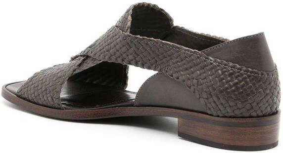 Sarah Chofakian Rasteira Greek woven sandals Brown