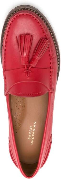 Sarah Chofakian Rive Droit leather loafers Red