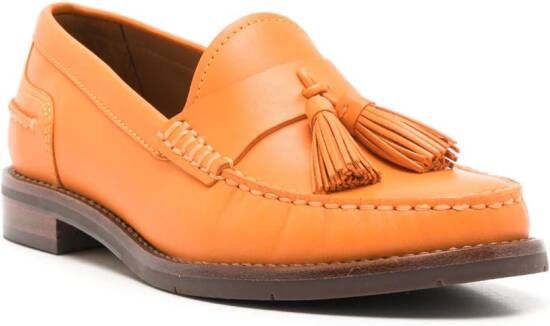 Sarah Chofakian Rive Droit tasseled loafers Orange