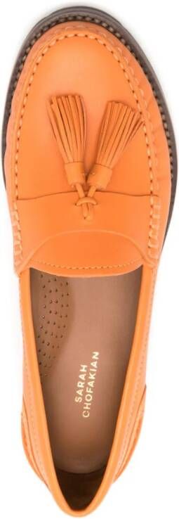 Sarah Chofakian Rive Droit tasseled loafers Orange