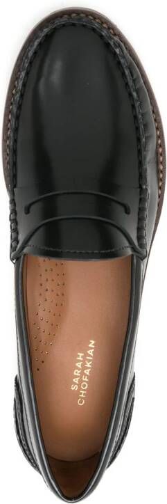 Sarah Chofakian Rive Gauche leather loafers Black