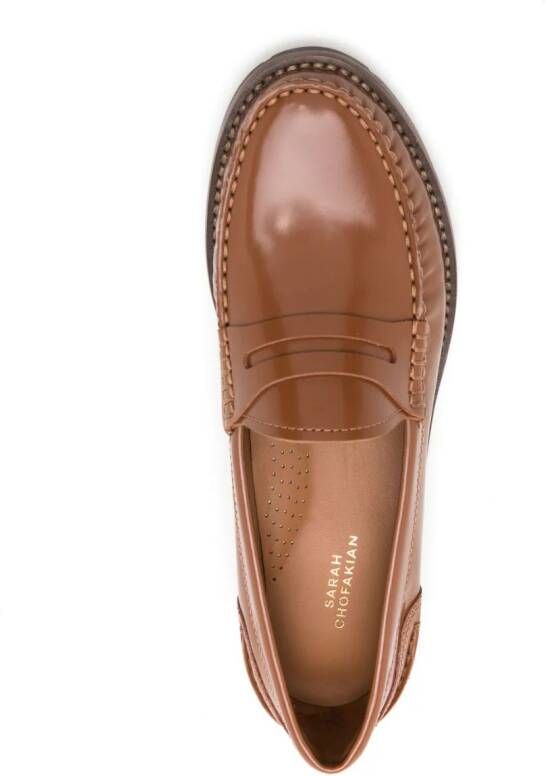 Sarah Chofakian Rive Gauche leather loafers Brown