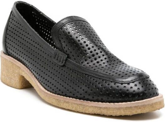 Sarah Chofakian Ronnie perforated loafers Black