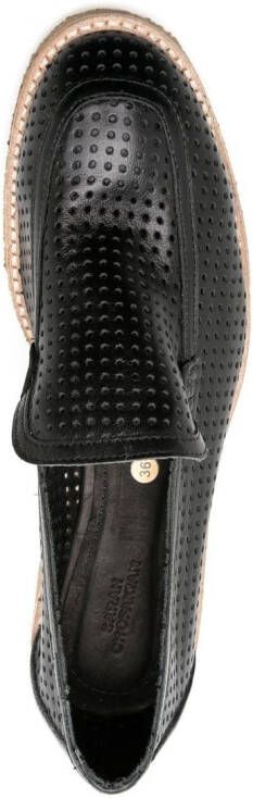 Sarah Chofakian Ronnie perforated loafers Black