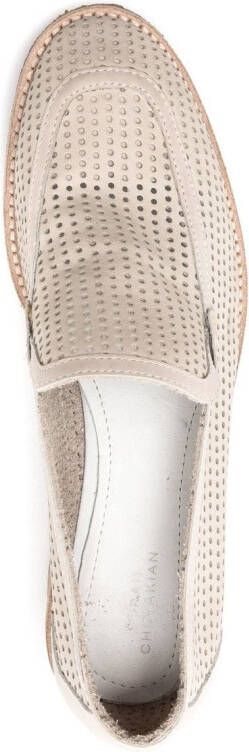 Sarah Chofakian Ronnie perforated oxford shoes Neutrals