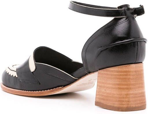 Sarah Chofakian round-toe leather sandals Black