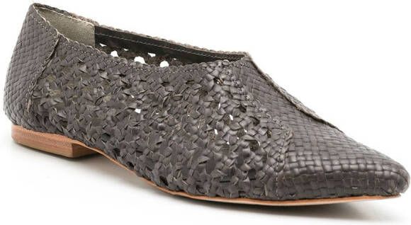 Sarah Chofakian Sapatilha Mykonos woven ballerina shoes Grey