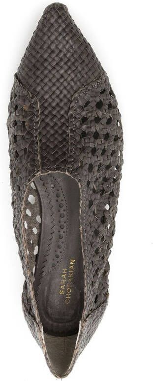 Sarah Chofakian Sapatilha Mykonos woven ballerina shoes Grey