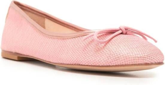 Sarah Chofakian Sapatilha Sarita textured-leather ballet pumps Pink