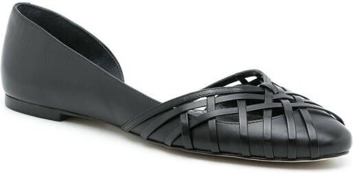 Sarah Chofakian Sapatilha Victoria leather ballerina shoes Black