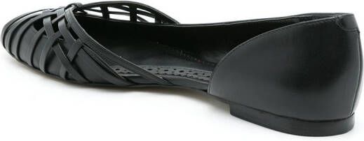 Sarah Chofakian Sapatilha Victoria leather ballerina shoes Black