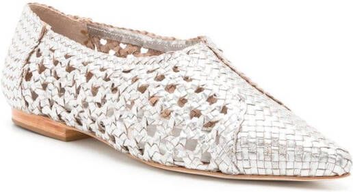 Sarah Chofakian Sapitilha Mykonos woven-ballerina shoes Silver