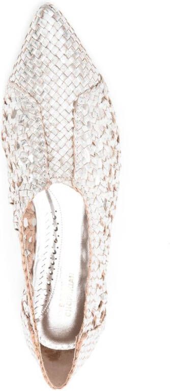 Sarah Chofakian Sapitilha Mykonos woven-ballerina shoes Silver