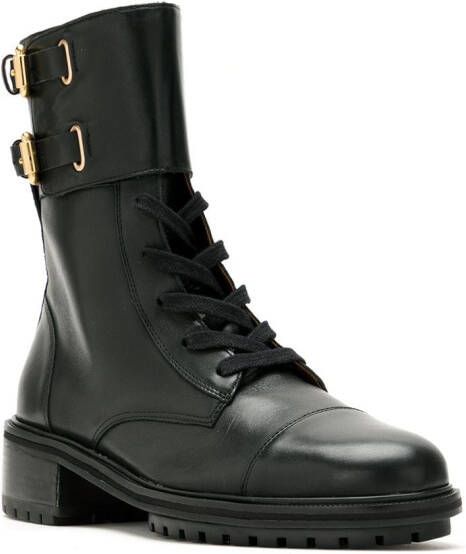 Sarah Chofakian Sarah leather combat boots Black