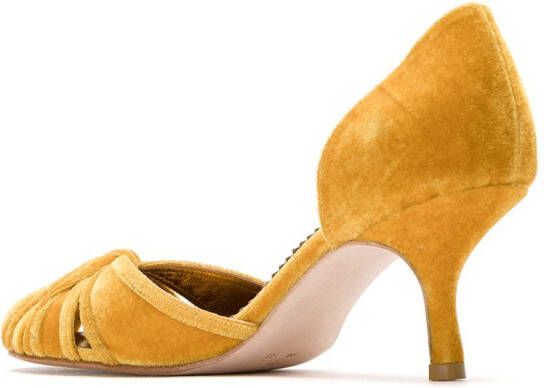 Sarah Chofakian Sarah velvet pumps Yellow