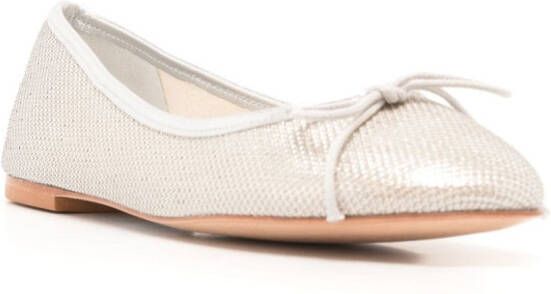 Sarah Chofakian Sarita mesh ballerina shoes Neutrals