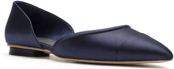 Sarah Chofakian Satin leather ballerina shoes Blue