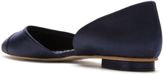 Sarah Chofakian Satin leather ballerina shoes Blue