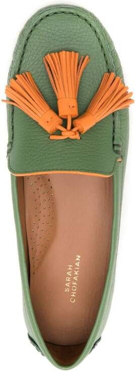 Sarah Chofakian Severine tasseled loafers Green