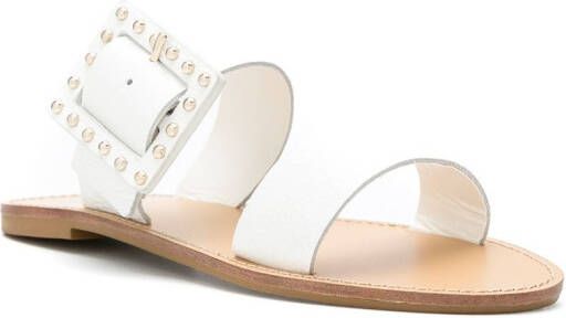 Sarah Chofakian Simone flat sandals White