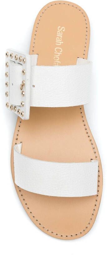 Sarah Chofakian Simone flat sandals White