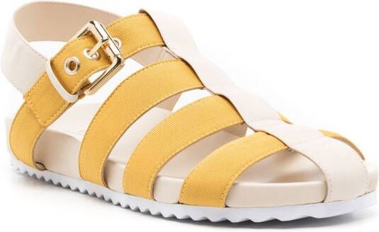 Sarah Chofakian Simpson side-buckle detail sandals Yellow