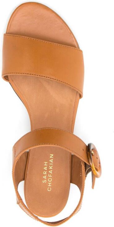 Sarah Chofakian Sta Monica leather sandals Brown
