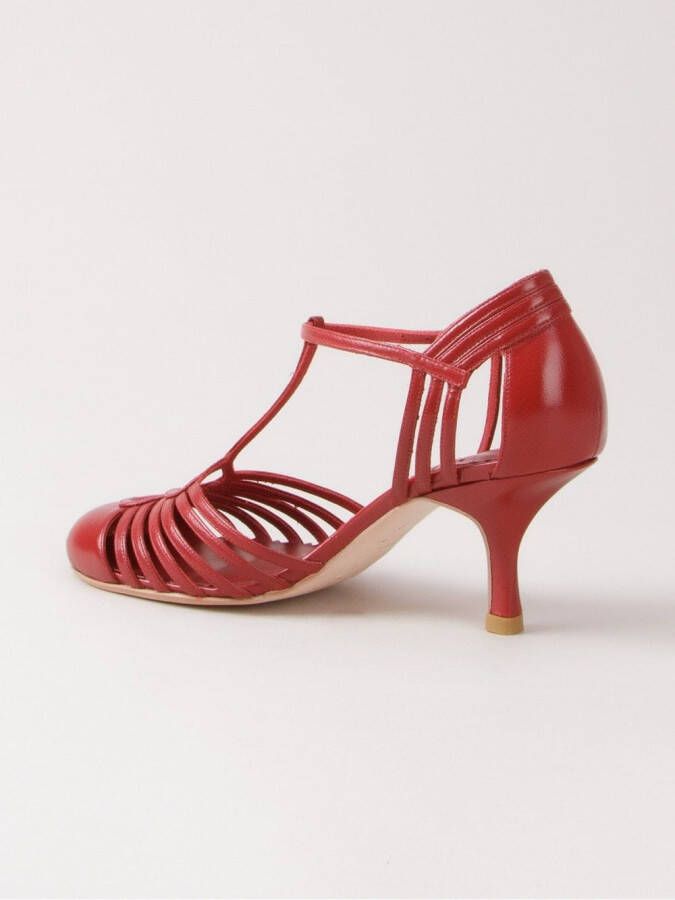 Sarah Chofakian strappy pumps Red
