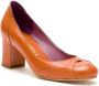Sarah Chofakian Swan leather pumps Orange - Thumbnail 2