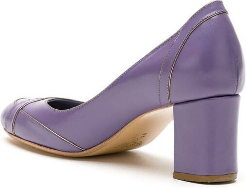 Sarah Chofakian Swan leather pumps Purple