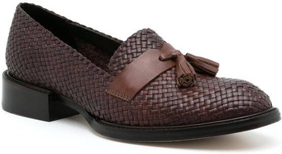 Sarah Chofakian tassel-detail slip-on Oxford shoes Brown