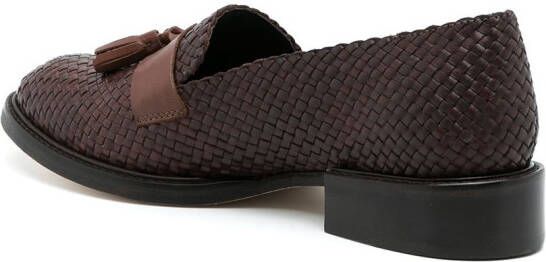 Sarah Chofakian tassel-detail slip-on Oxford shoes Brown