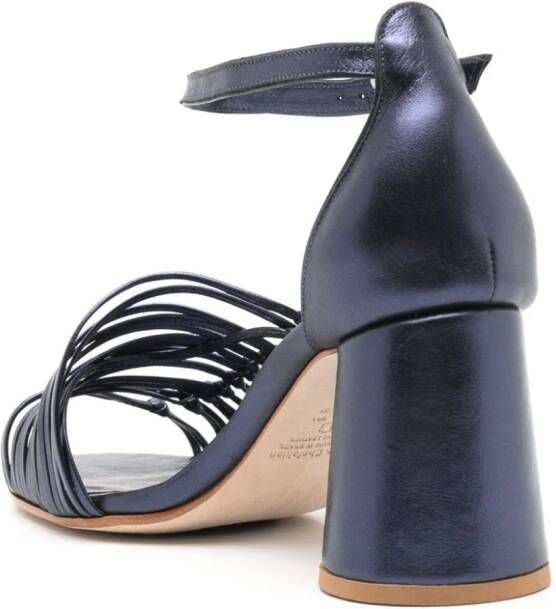 Sarah Chofakian Thiomphe metallic leather sandals Blue