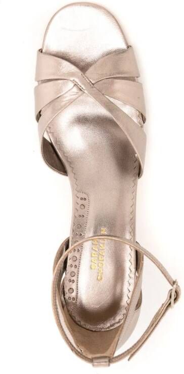 Sarah Chofakian Tunnel 55mm leather sandals Metallic