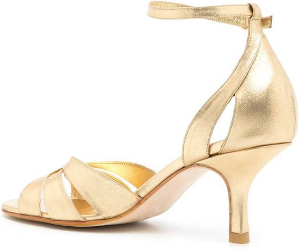 Sarah Chofakian Tunnel metallic sandals Gold